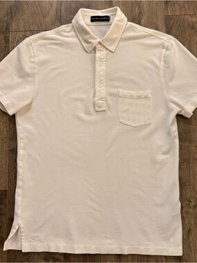 Ralph Lauren Black Label White Short-Sleeve Polo Shirt with Chest Pocket Size S